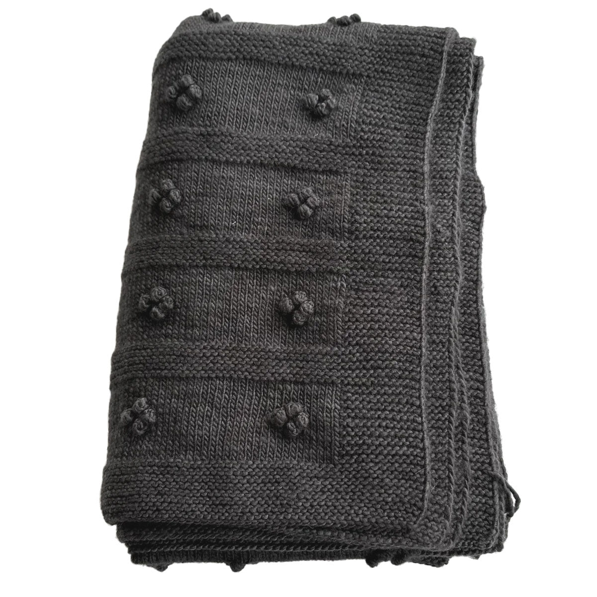 Charcoal Grey Merino Popcorn Wrap