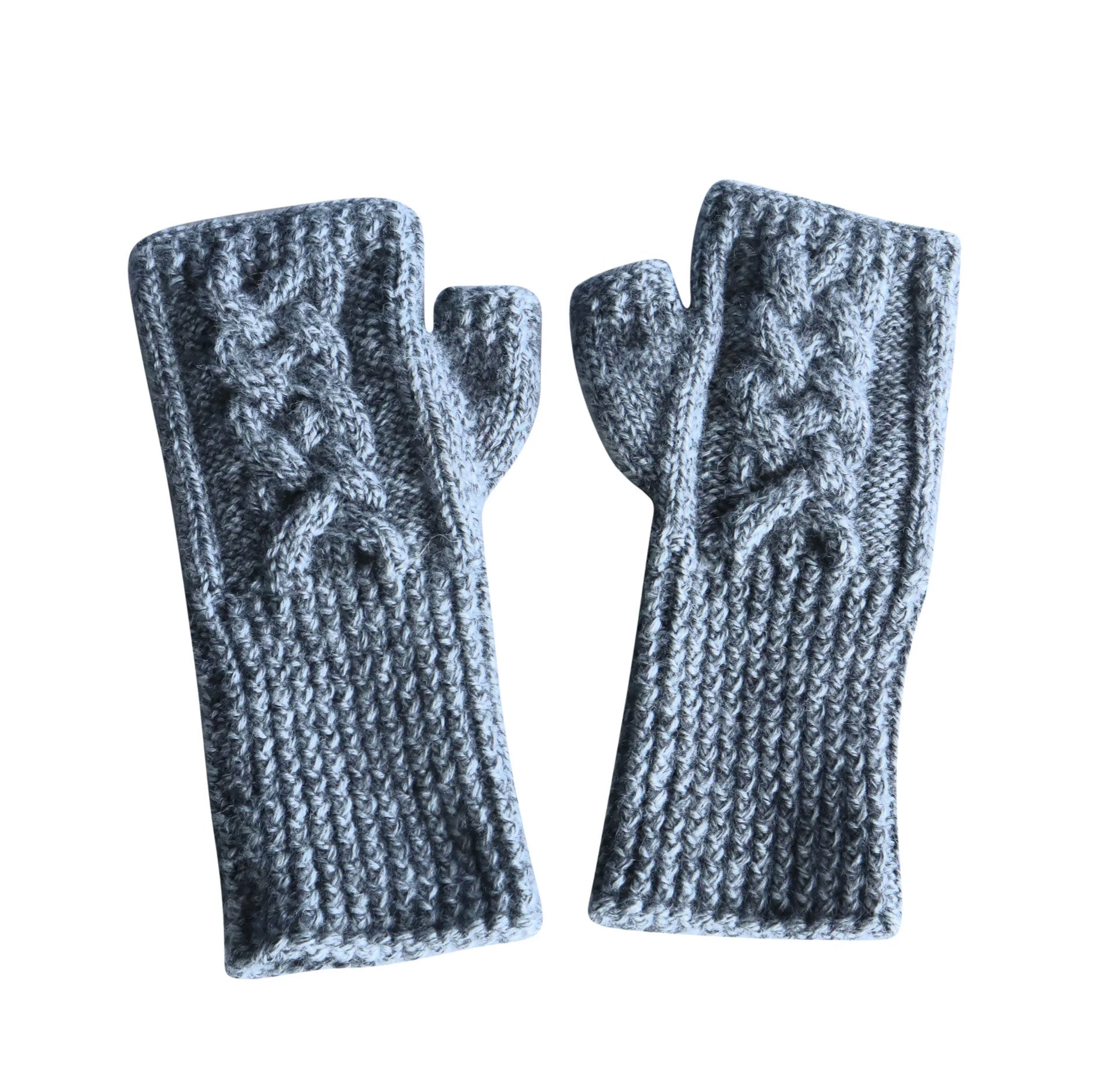 Handknit Cable Fingerless Mittens