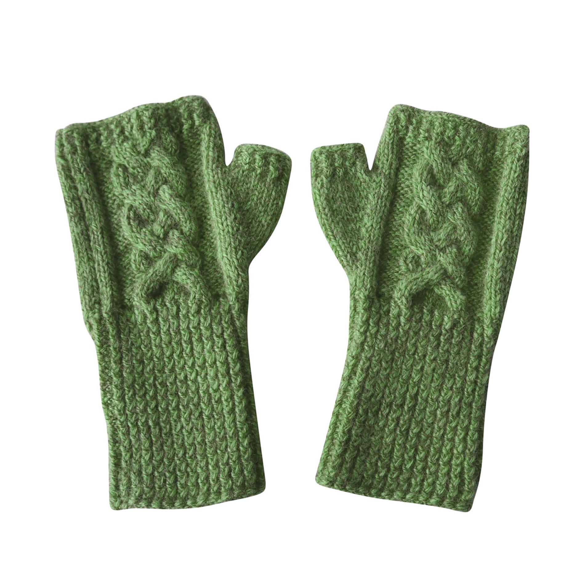 Handknit Cable Fingerless Mittens