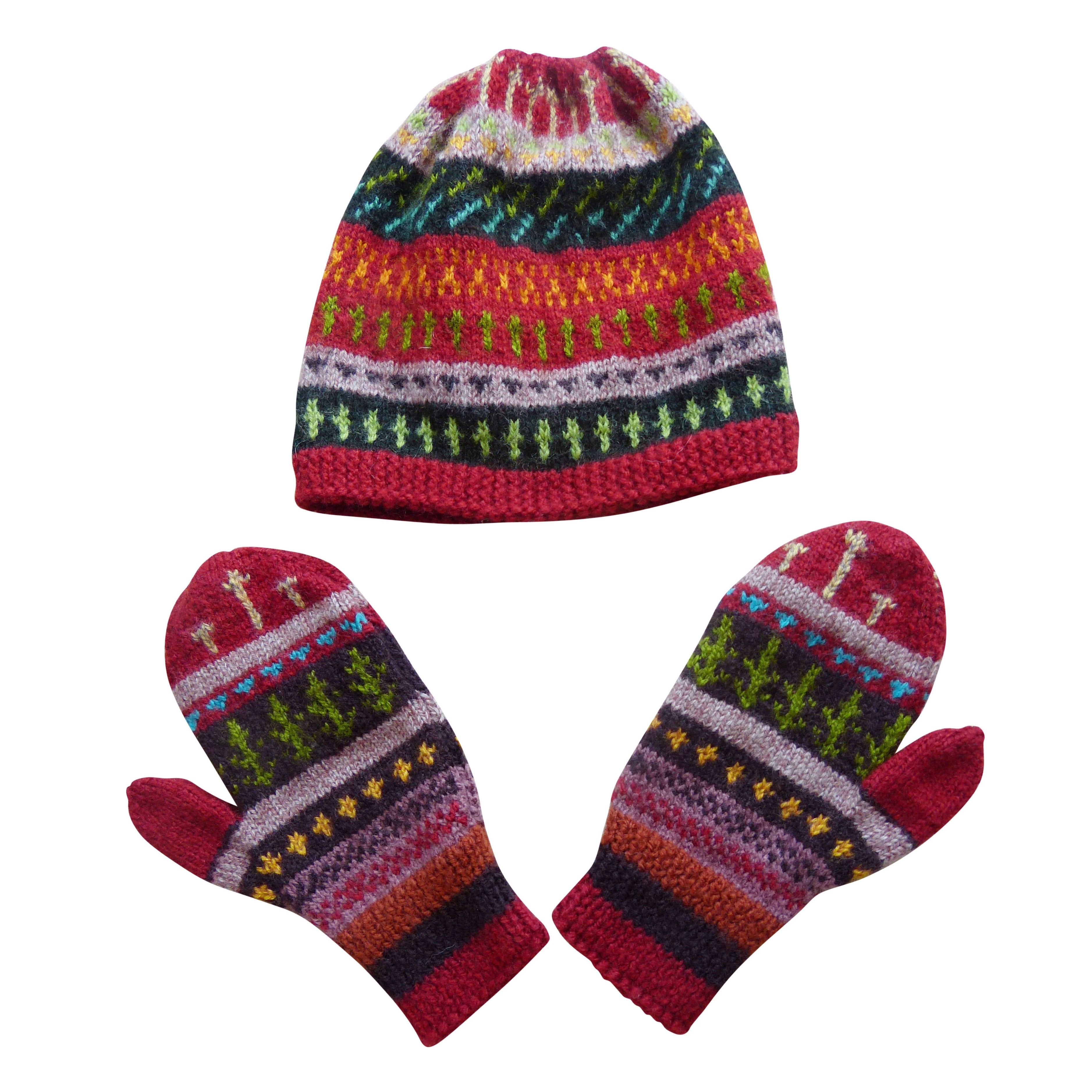 Mountain Mamta fleece-lined caps and mittens