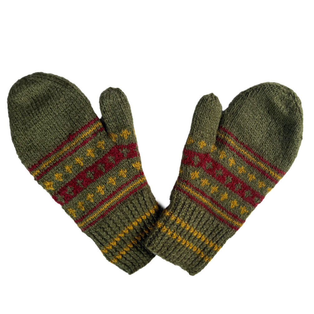 Shepherd Olive Fleece-lined caps and mittens