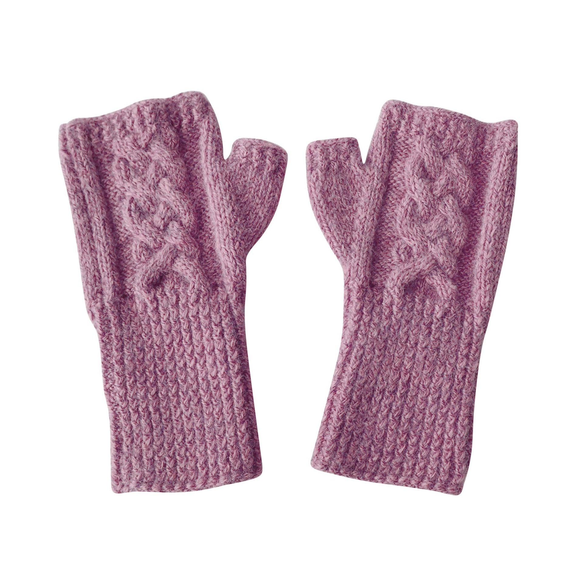 Handknit Cable Fingerless Mittens