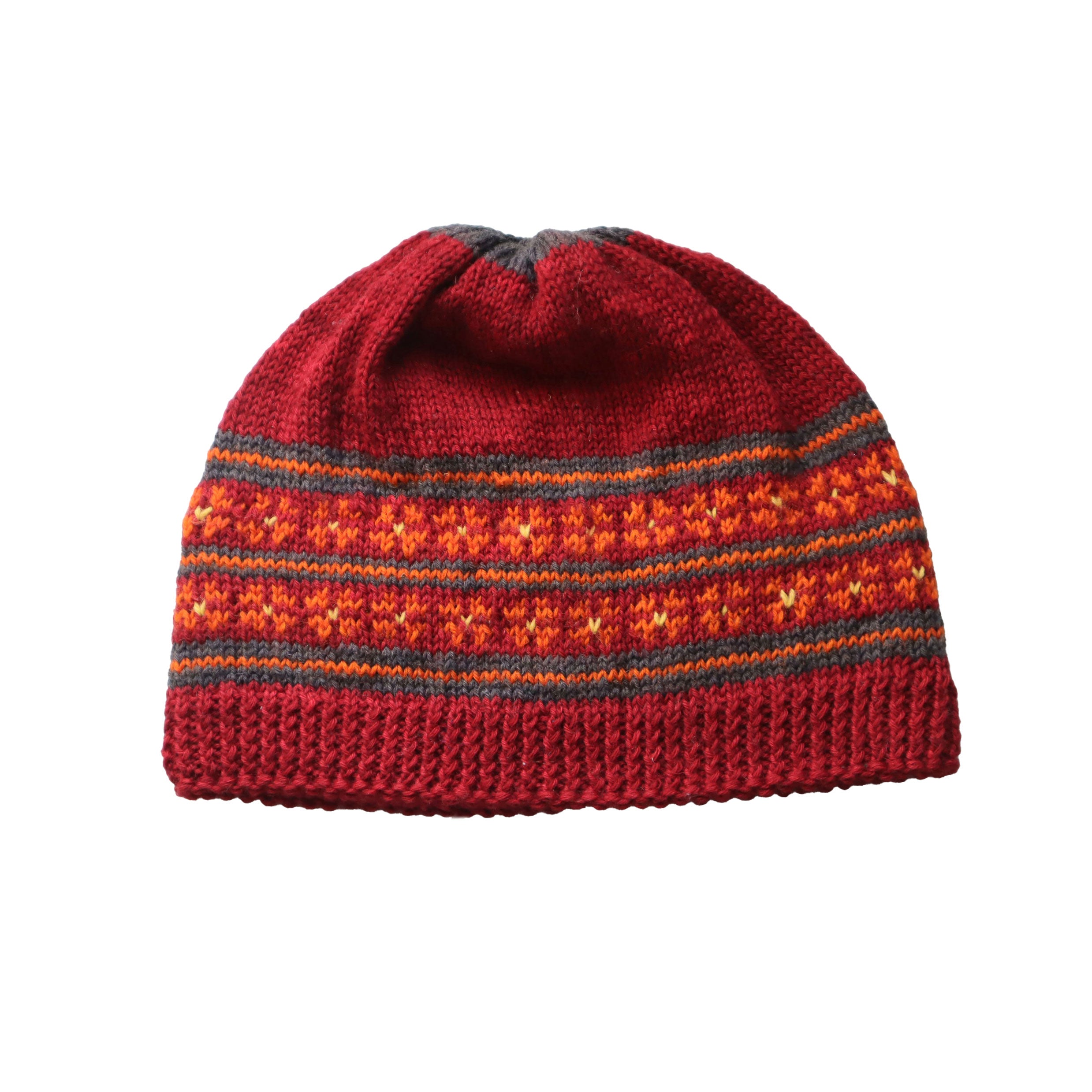 Red Hand-dyed Wool Hat
