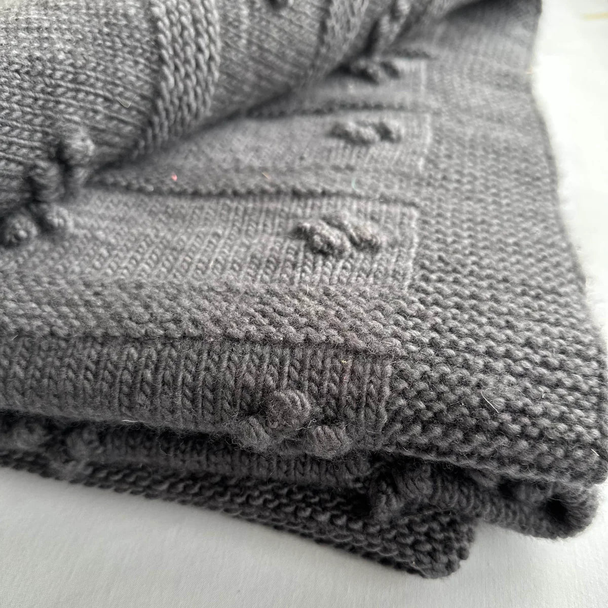 Light Grey Merino Popcorn Wrap