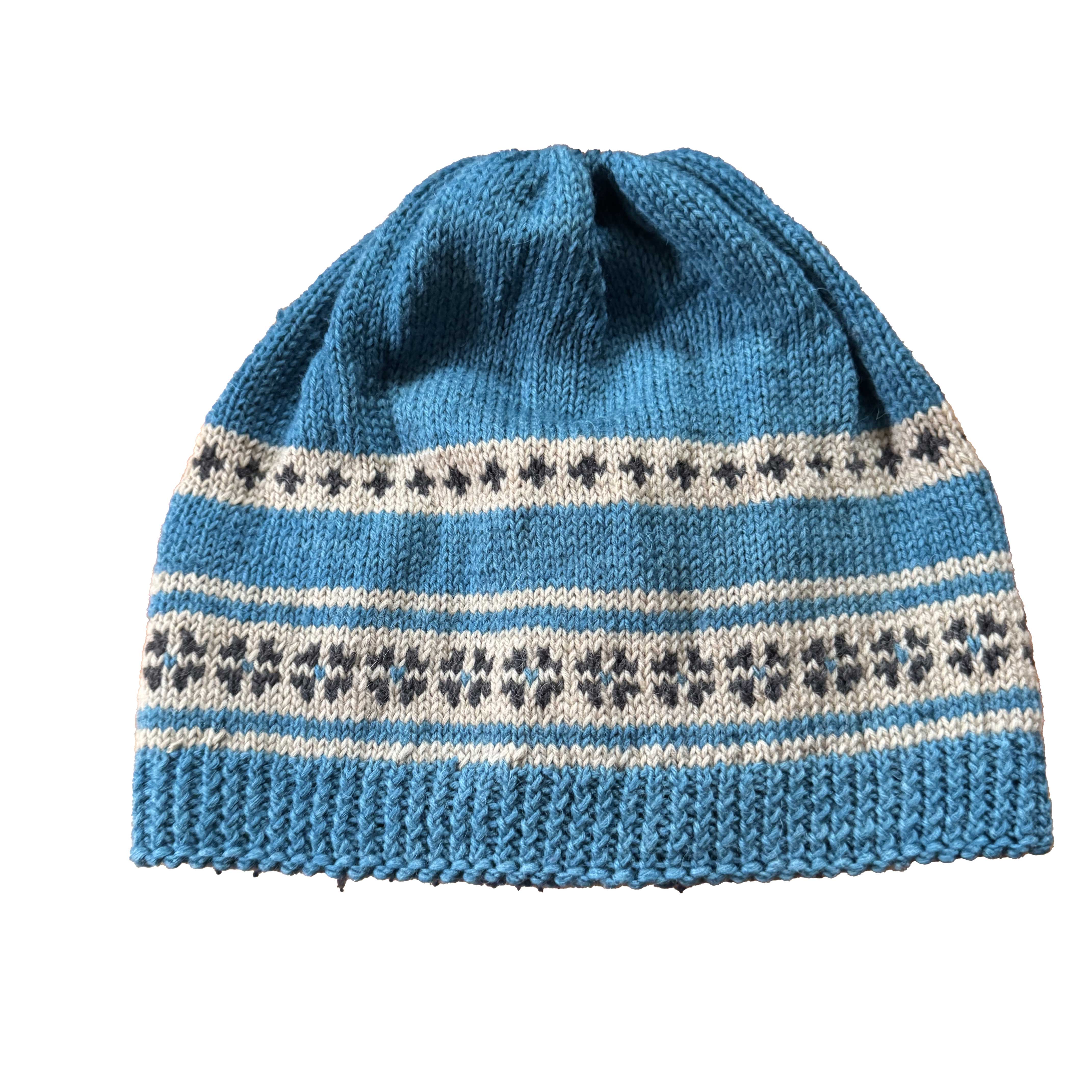Peacock Blue Hand-dyed Wool Hat