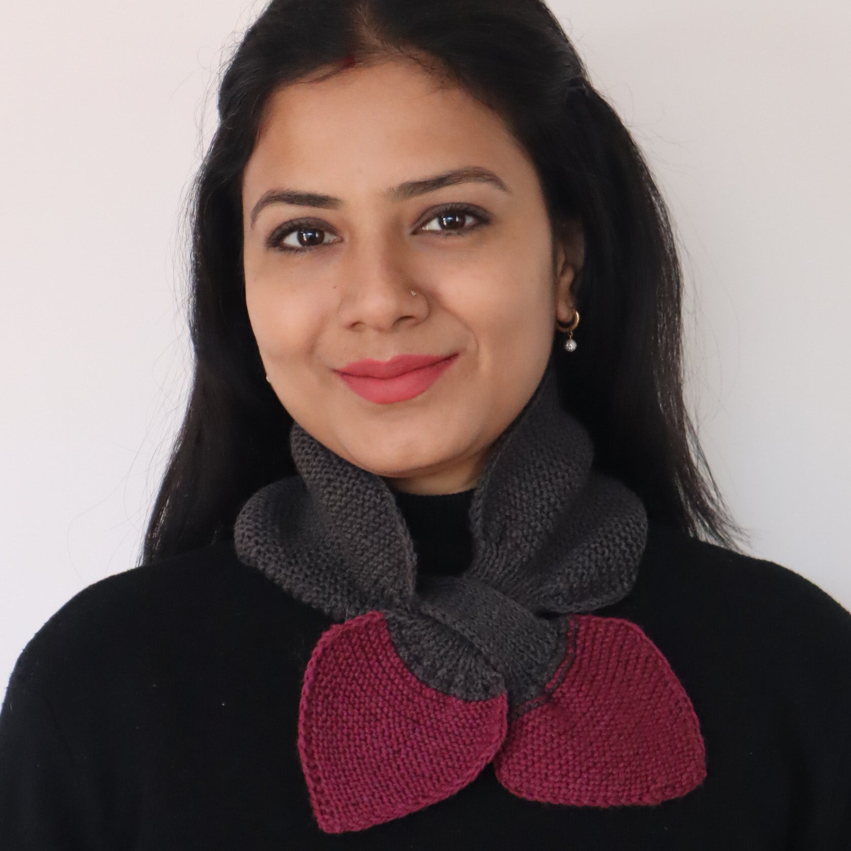 Hand-knit Butterfly Neck Scarf