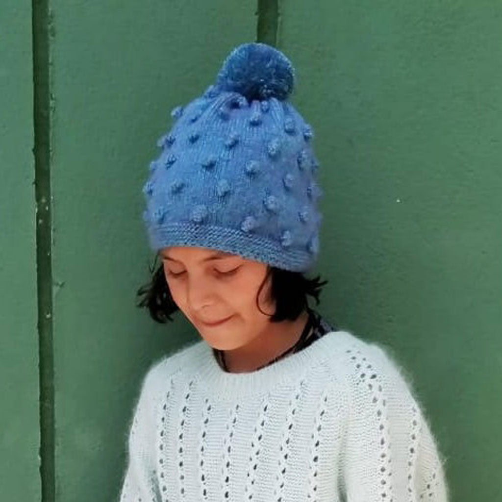 Artisan knit caps for kids.