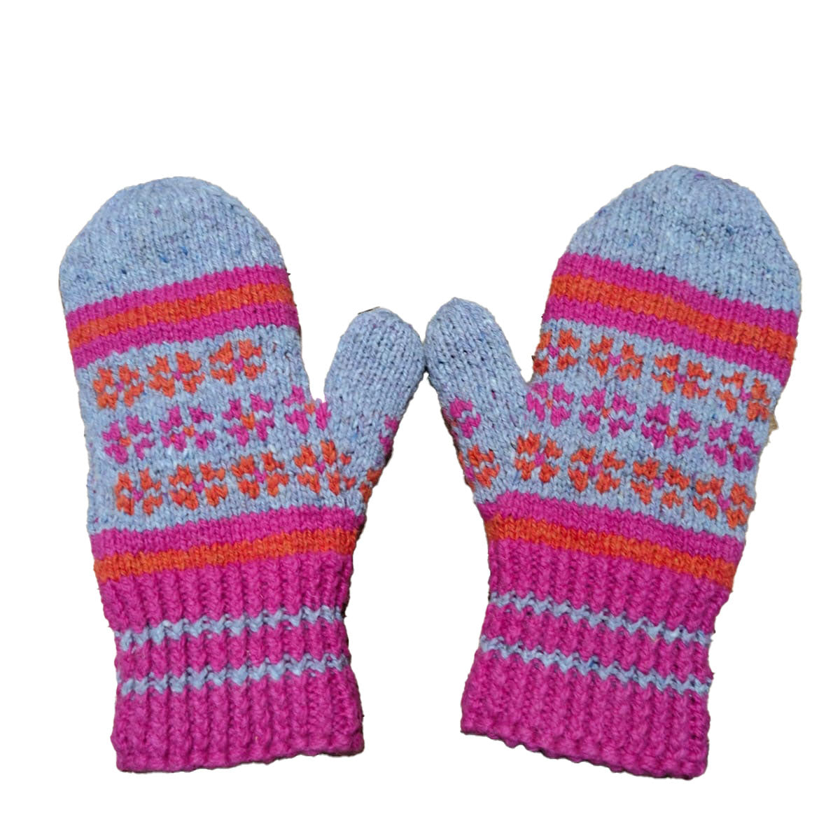 Mountain Fuchsia fleece-lined caps and mittens