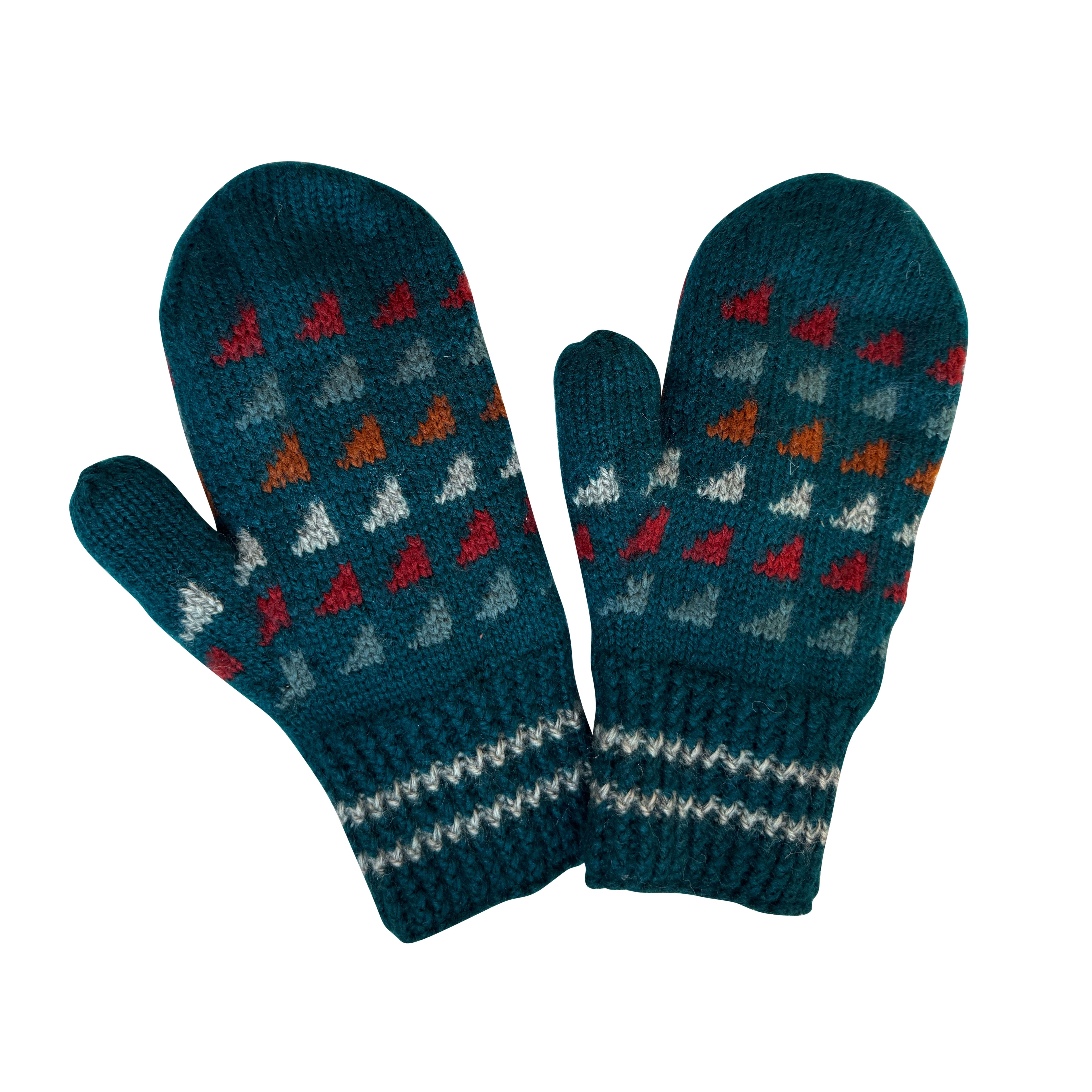 Slope Teal Mittens