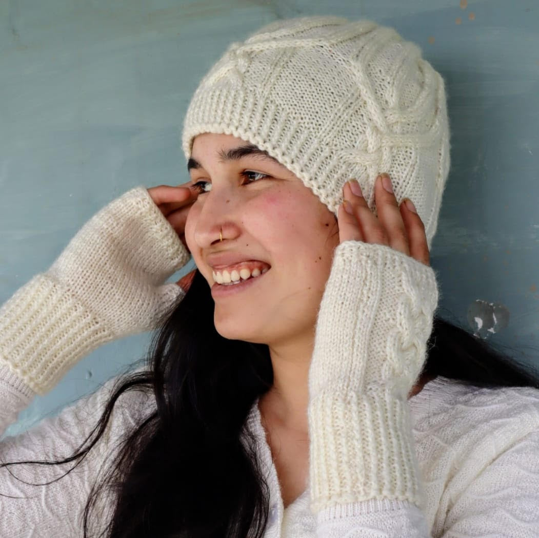 Handknit Cable Fingerless Mittens